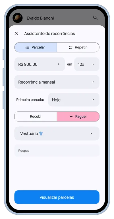 Assistente de Recorrências do Cashflow