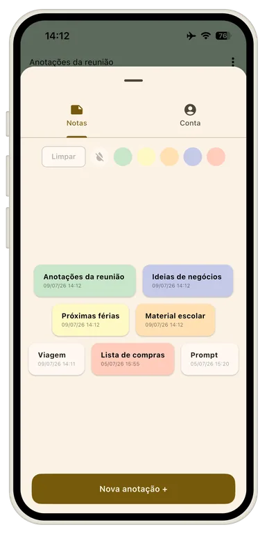 Notas do Usuário do Notizen