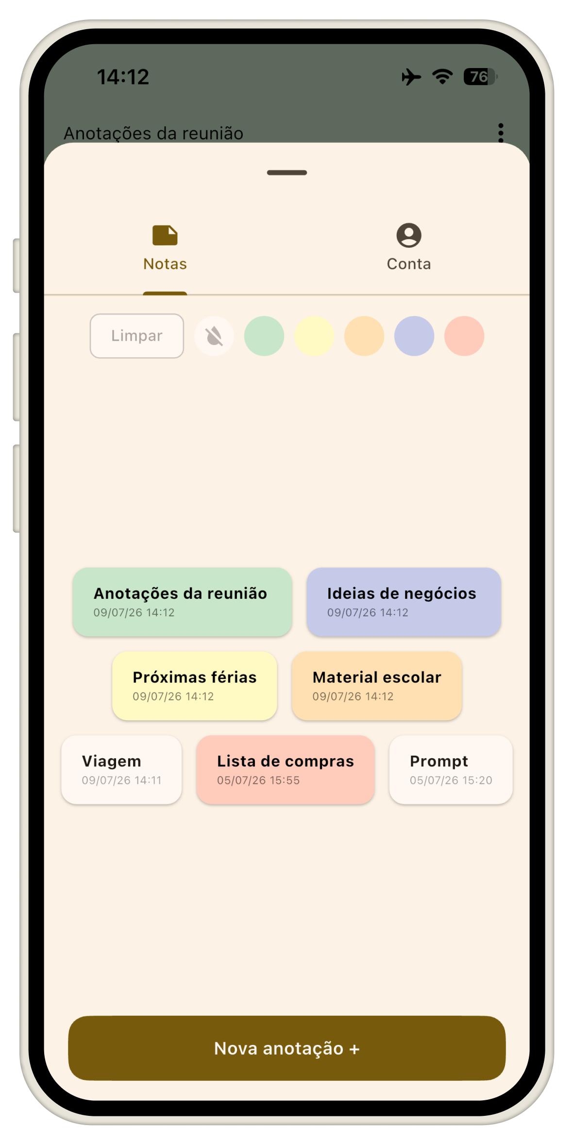 Notas do Usuário do Notizen