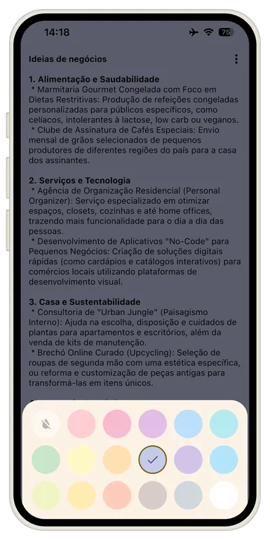 Seletor de Cores do Notizen